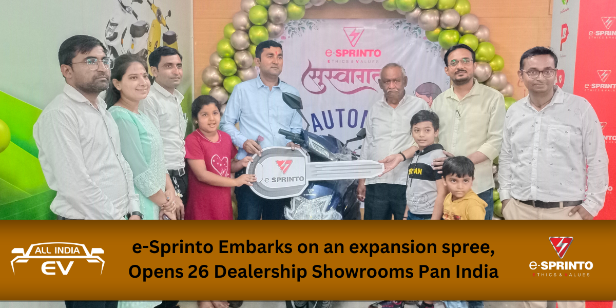 e-Sprinto Embarks on an expansion spree, Opens 26 Dealership Showrooms Pan India