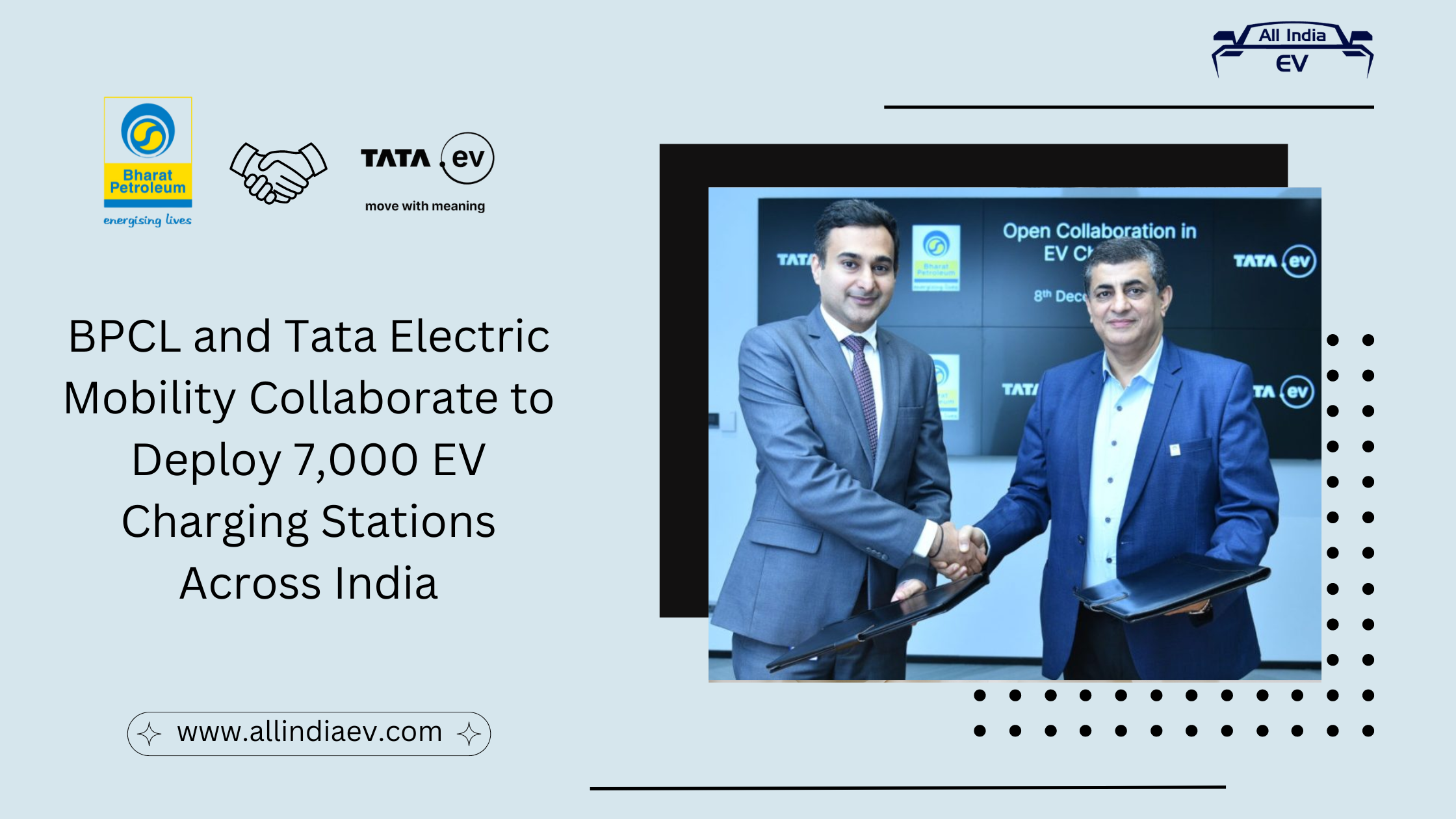 BPCL and Tata Electric Mobility Collaborate to Deploy 7,000 EV Charging Stations Across India