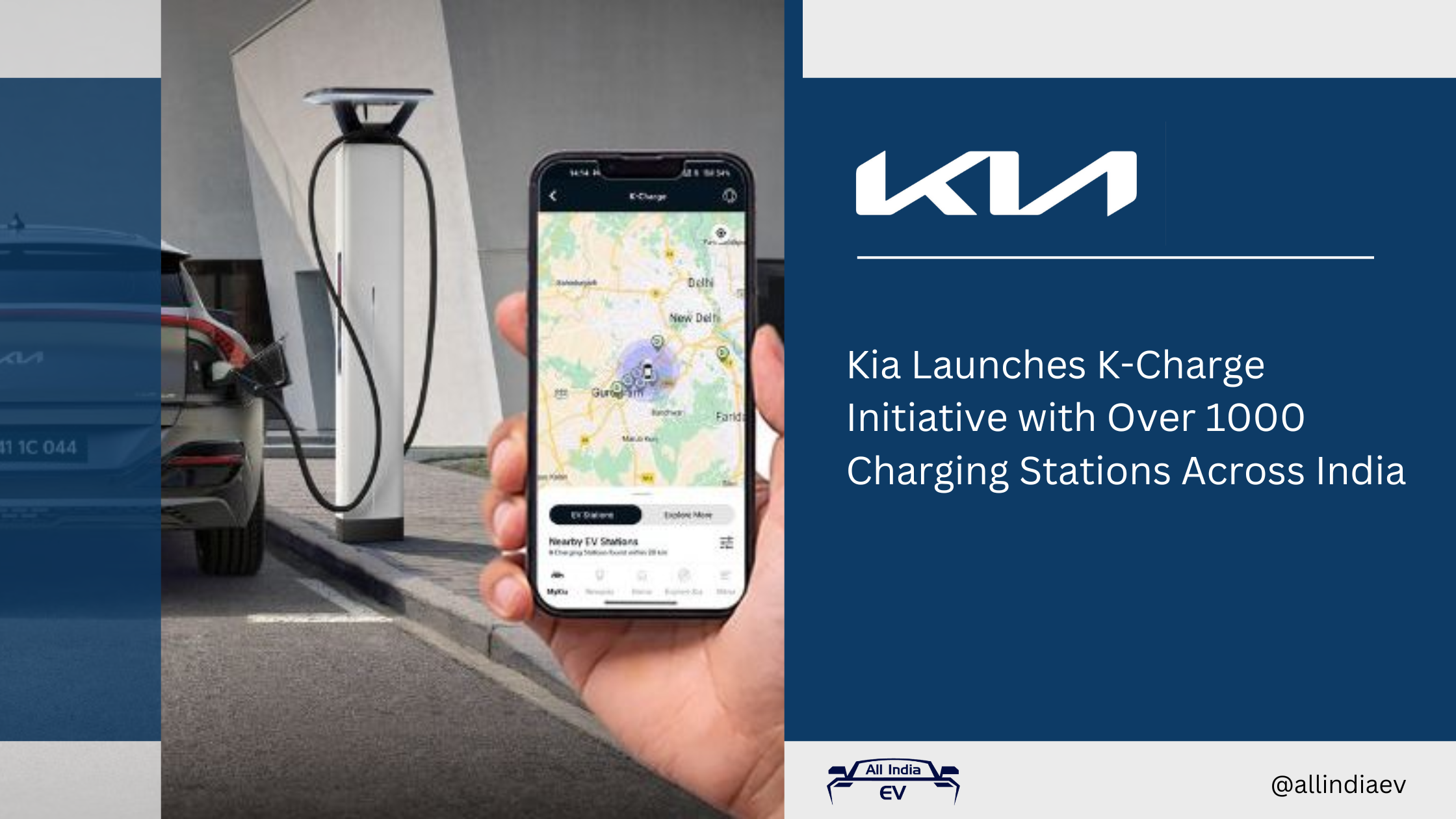 Kia Launches K-Charge Initiative with Over 1000 Charging Stations Across India