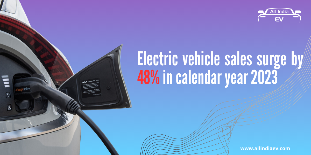 Electric Vehicle Sales Surge by 48% in Calendar Year 2023