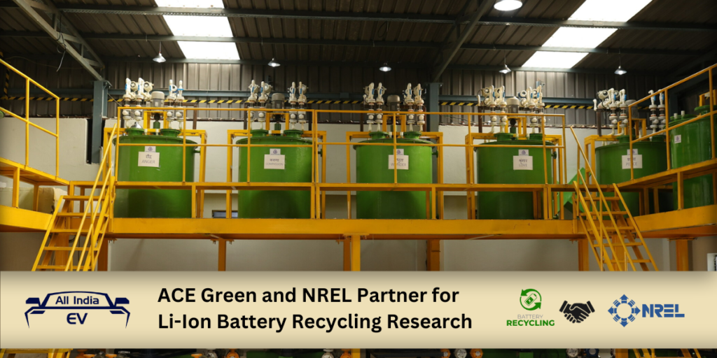 ACE Green and NREL Partner for Li-Ion Battery Recycling Research