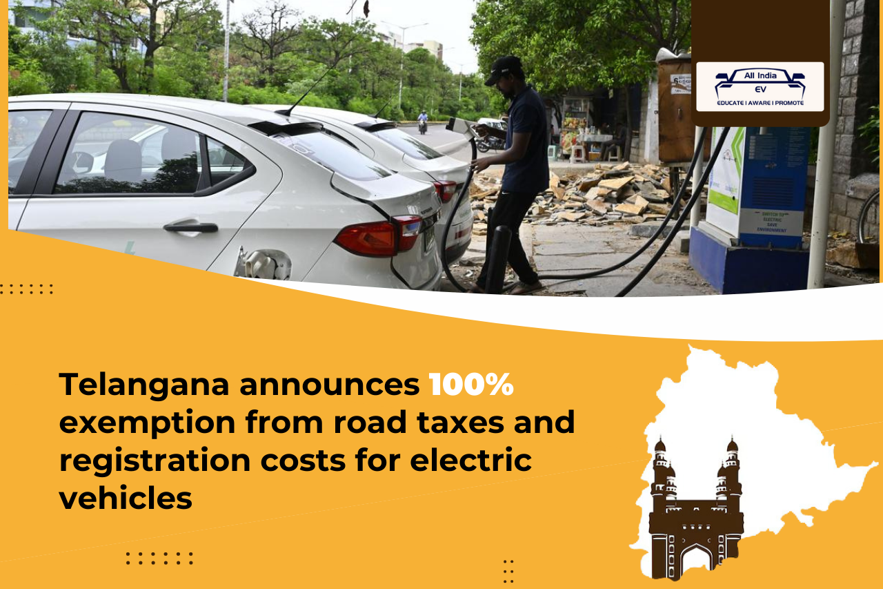 Telangana Offers Full Tax Exemptions for EVs