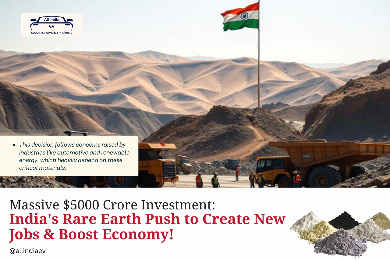 India Set to Roll Out ₹5,000 Crore Incentive Scheme to Boost Rare Earth Production for EVs and Renewables