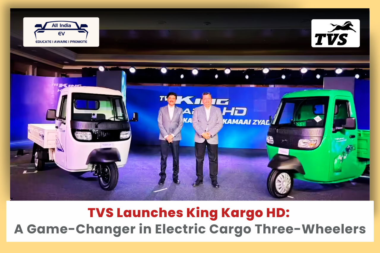 TVS Motor Enters Electric Cargo Three-Wheeler Market With King Kargo HD