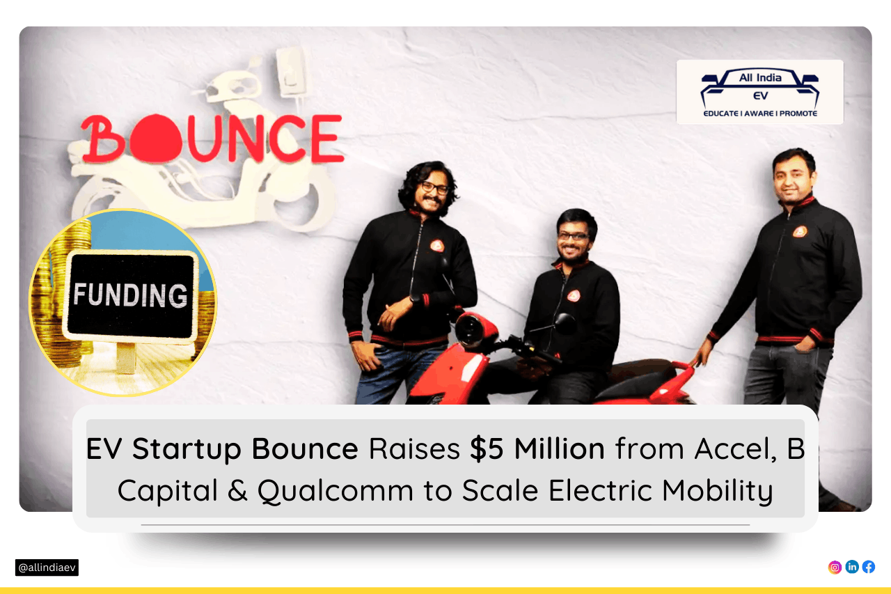 EV startup Bounce raises $5 million from Accel, B Capital, Qualcomm