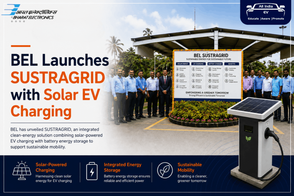 BEL Launches SUSTRAGRID With Solar EV Charging and Battery Storage