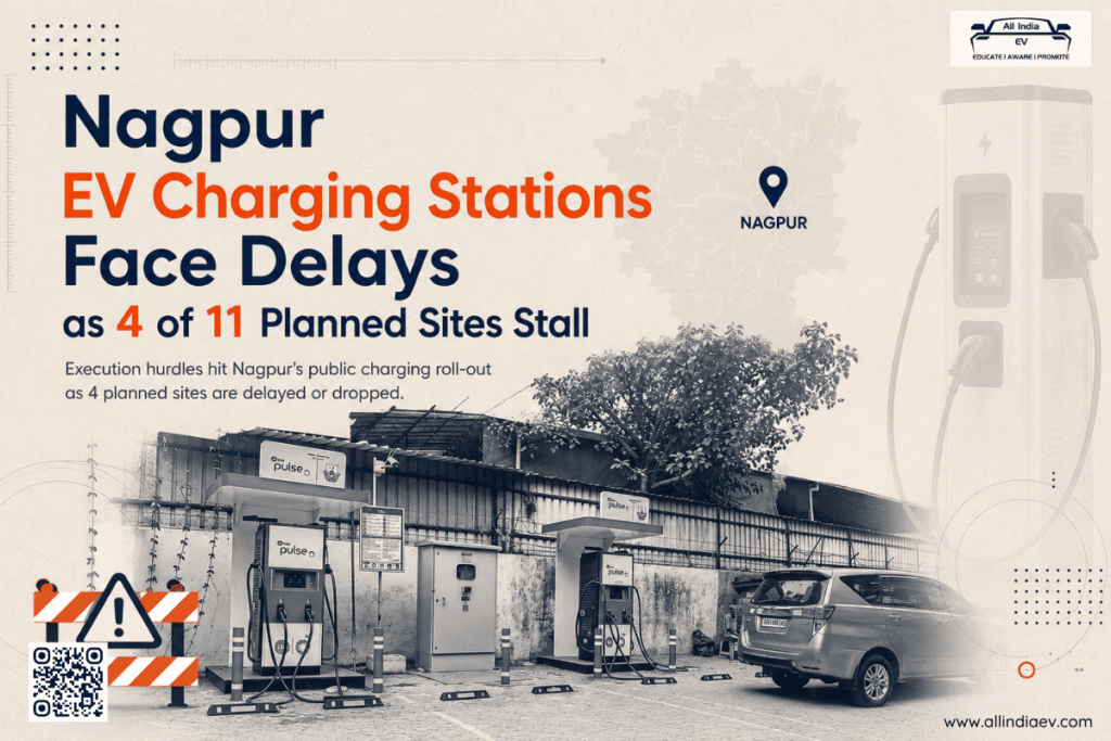 Nagpur EV Charging Stations Face Delays as 4 of 11 Planned Sites Stall