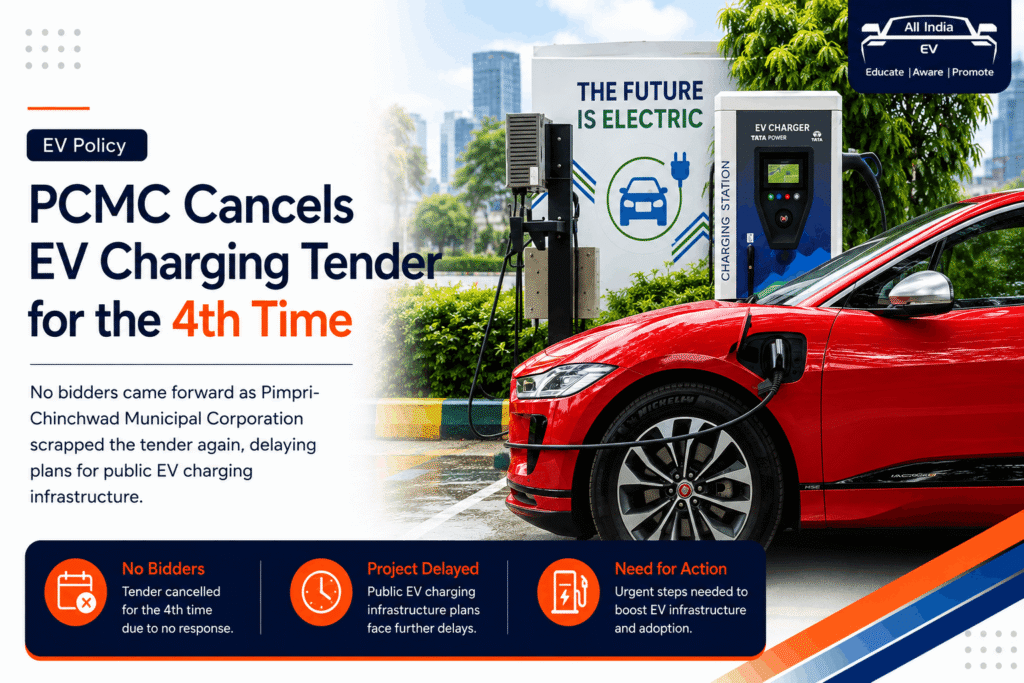 Pune PCMC Cancels EV Charging Station Tender for Fourth Time After No Bidders Come Forward